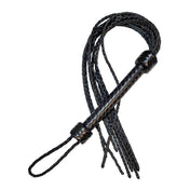 Leather genuine-leather bedroom-weapons whip flogger cat-of-nine-tails cat-o'-nine-tails braided-falls braided-handle high-sting low-thud fetish fashion alt-fashion bdsm bondage sadism masochism kink kinky kinky-play impact impact-play spanking animals adult-toys black