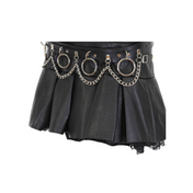 metal chain belt with D rings bondage style heavy duty adjustable goth punk fetish waist accessory