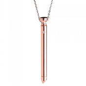 Stainless-steel zinc-alloy rhinestone chain accessories neckwear jewelry necklace vibrator vibe vibration bullet clit clitoris clitoral stim stimulator sexy stunning nickel-free sensitive-skin pinpoint smooth rounded-tip usb-rechargeable kink kinky kinky-toys kinky-jewelry stocking-stuffers gifts adult-toys female femme feminine womens pink rose-gold 