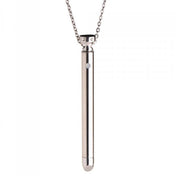 Stainless-steel zinc-alloy rhinestone chain accessories neckwear jewelry necklace vibrator vibe vibration bullet clit clitoris clitoral stim stimulator sexy stunning nickel-free sensitive-skin pinpoint smooth rounded-tip usb-rechargeable kink kinky kinky-toys kinky-jewelry stocking-stuffers gifts adult-toys female femme feminine womens silver