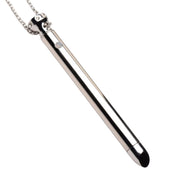 Stainless-steel zinc-alloy rhinestone chain accessories neckwear jewelry necklace vibrator vibe vibration bullet clit clitoris clitoral stim stimulator sexy stunning nickel-free sensitive-skin pinpoint smooth rounded-tip usb-rechargeable kink kinky kinky-toys kinky-jewelry stocking-stuffers gifts adult-toys female femme feminine womens silver