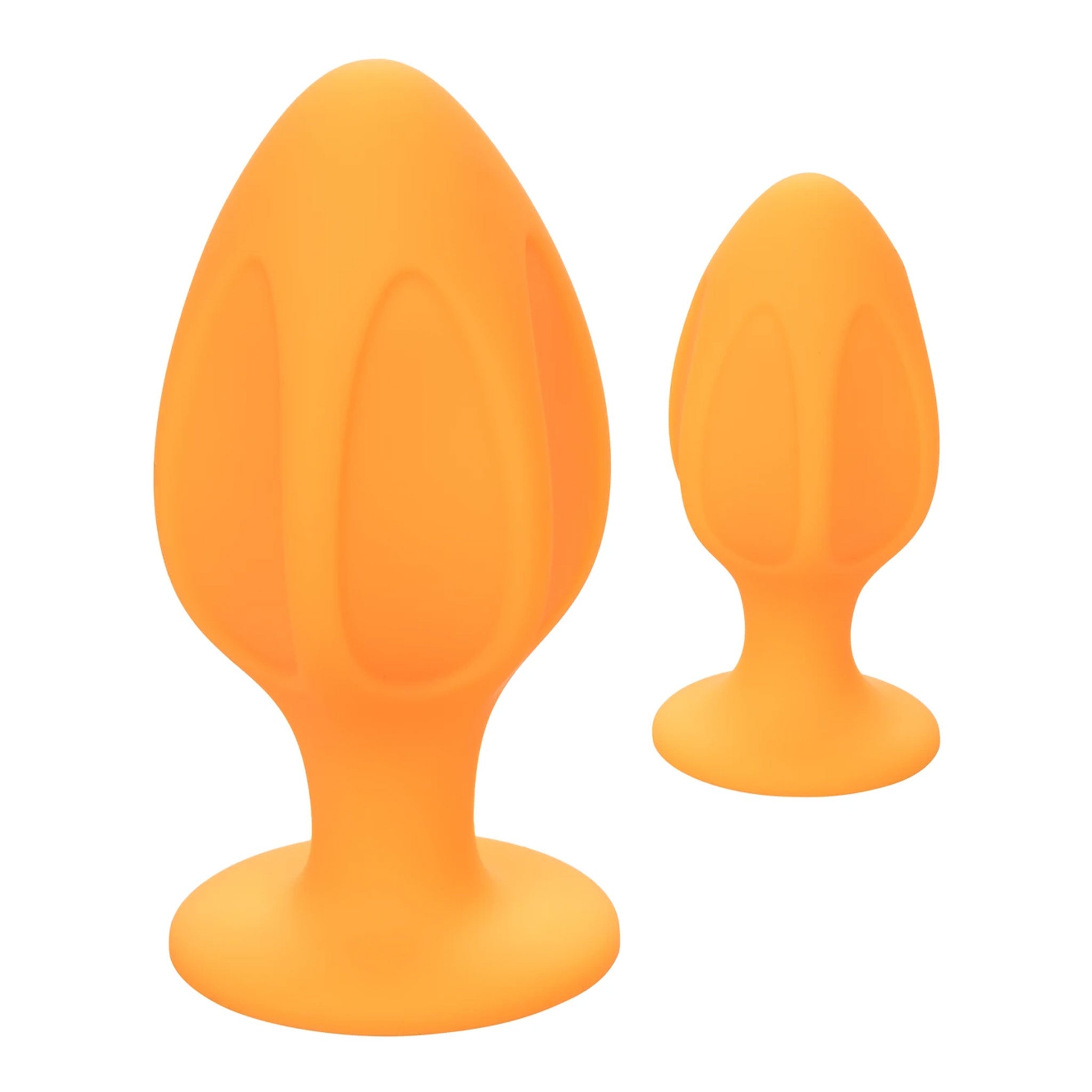 Silicone phthalate-free hygienic body-safe accessories nonvibe nonvibrating non-vibe non-vibrating 2pc 2-pc 2-piece two-piece plug probe anal anal-toys anal-play anal-plug anal-probe butt-plug buttplug butt-stuff backdoor-play stim stimulating stimulation stimulating waterproof textured flared-base flanged-base suction-cup playful bold cheeky hands-free comfortable solo-play partner-play couples-play gifts adult-toys unisex orange