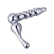Aluminum alloy shiny polished tapered ridged anal-probe anal probe anal-play butt vibe vibrating vibration vibrator prostate massager p-spot angled kink kinky adult-toys silver chrome