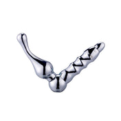 Aluminum alloy shiny polished tapered ridged anal-probe anal probe anal-play butt vibe vibrating vibration vibrator prostate massager p-spot angled kink kinky adult-toys silver chrome