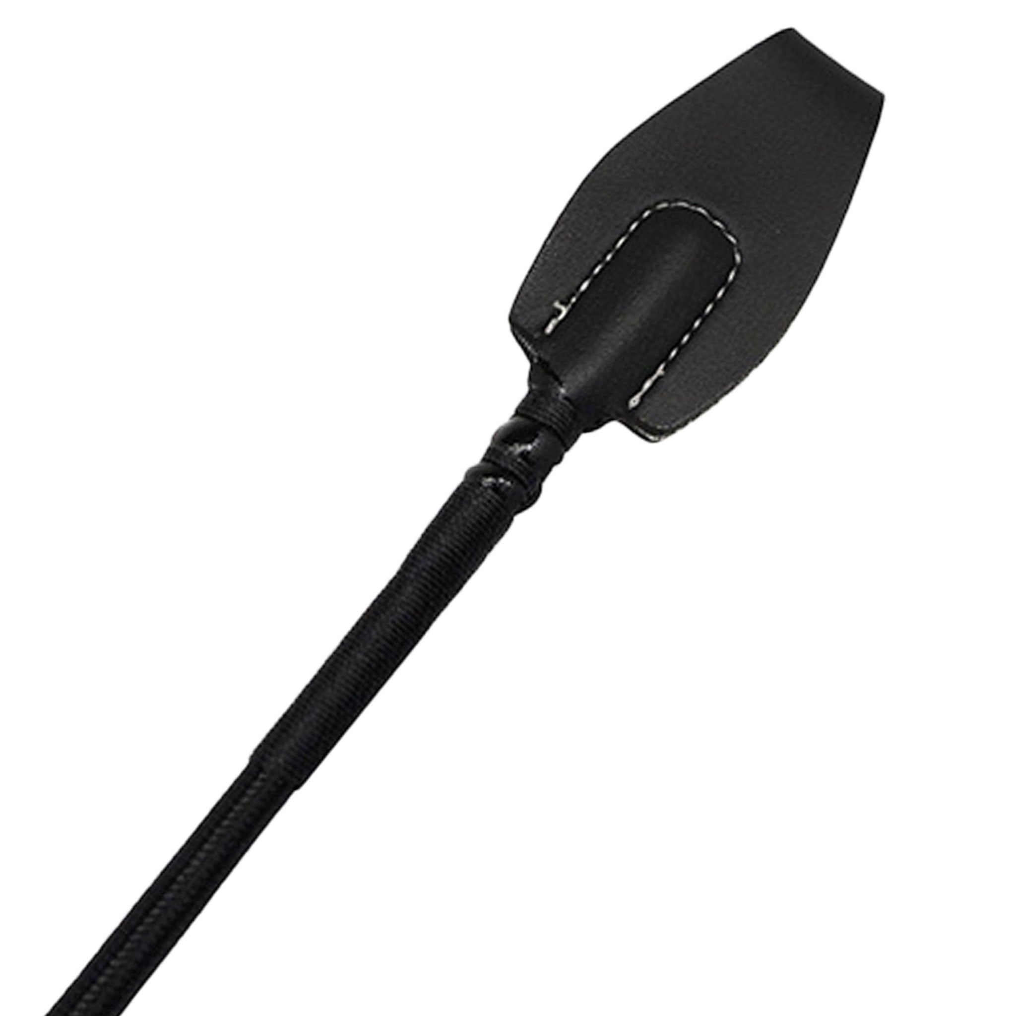 Leather nylon braided crop riding jump-bat gel handle popper tulip coke-bottle stiff flexibility lightweight spanking discipline impact impact-play impact-toys adult-toys black