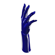Latex rubber accessories gloves full-fingered mid-arm wrist mid-forearm forearm fetish fashion alt-fashion medical medical-play kin kinky kinky-play bdsm bdsm-gear unisex blue cobalt cobalt-blue