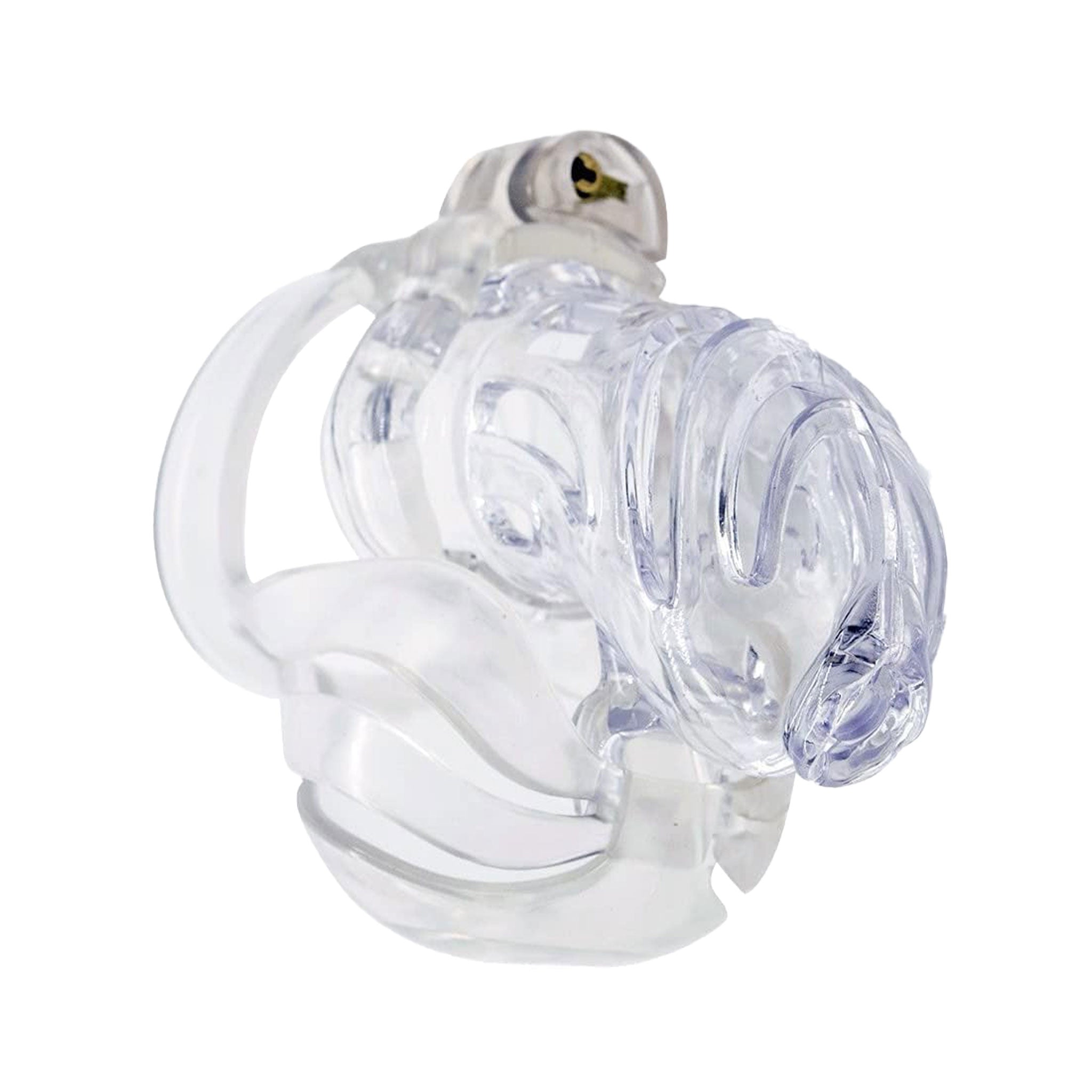 Plastic polycarbonate polycarbonate-plastic medical-grade cock cockring cock-ring chastity male-chastity lockable locking inverted-lock lightweight hypoallergenic durable bondage bdsm restraint kink kink kinky-play sadist sadism masochist masochism adult-toys clear