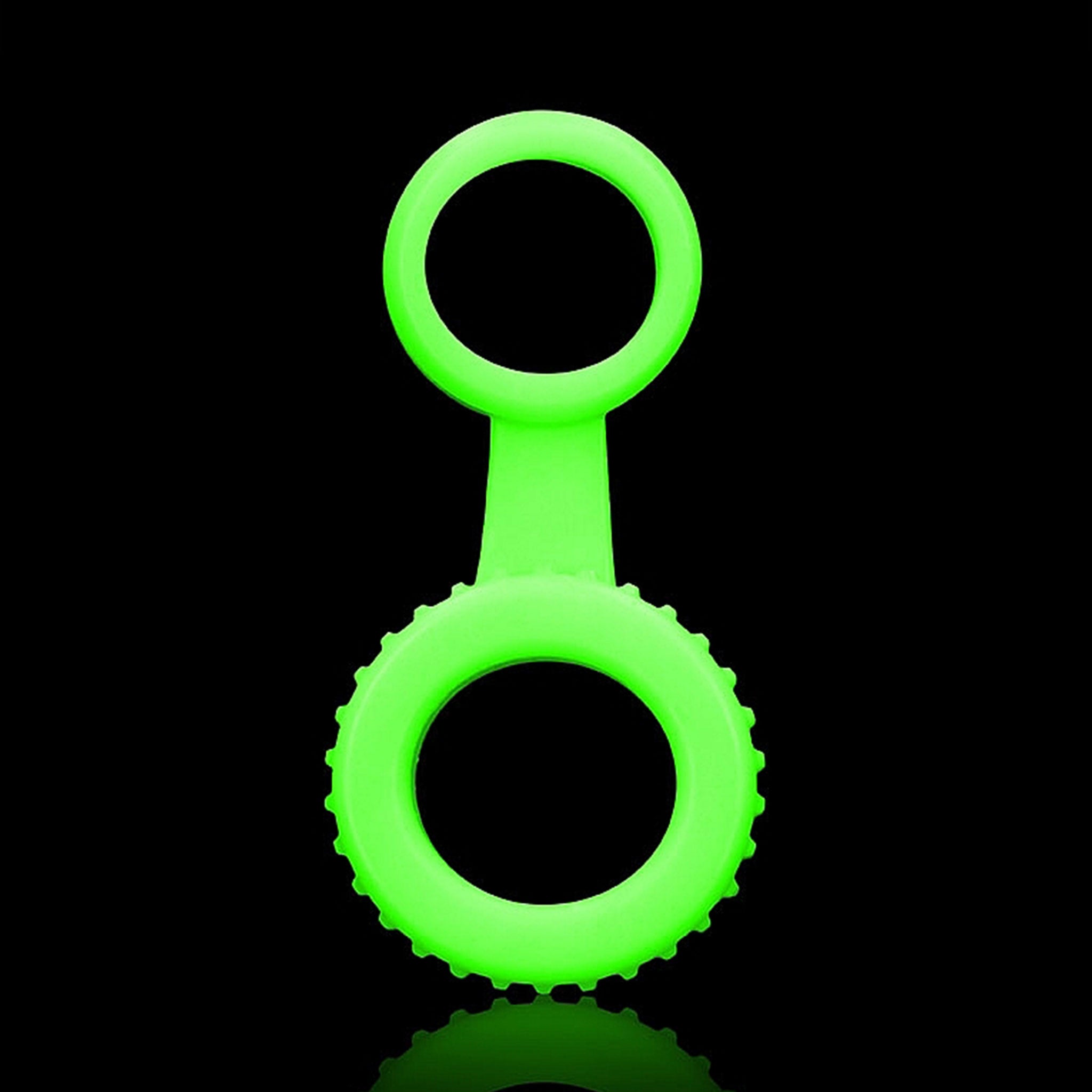 Silicone cock ring cockring cock-ring ball strap ballstrap ball-strap cnb c&b cock-and-ball cock&ball glowing glow glow-in-the-dark fluorescent adult-toys green 