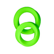 Silicone cock ring cockring cock-ring cock&ball cock-and-ball cnb glow-in-the-dark stretchy stamina performance 2pc two-piece 2-piece adult-toys green