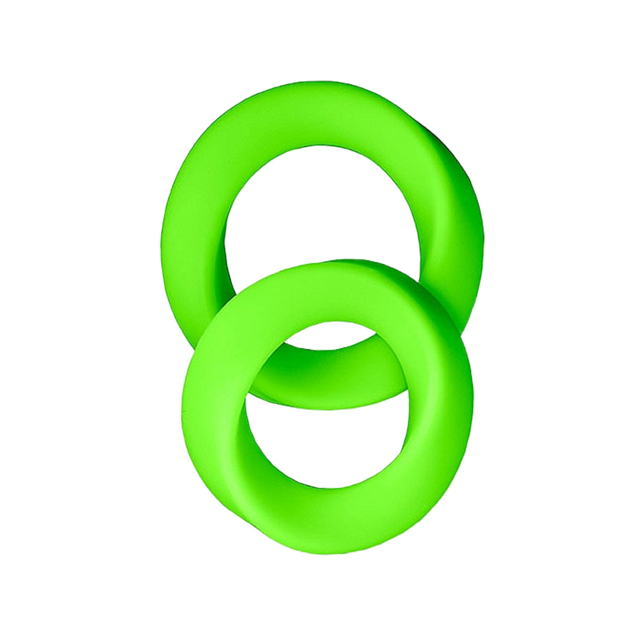 Silicone cock ring cockring cock-ring cock&ball cock-and-ball cnb glow-in-the-dark stretchy stamina performance 2pc two-piece 2-piece adult-toys green
