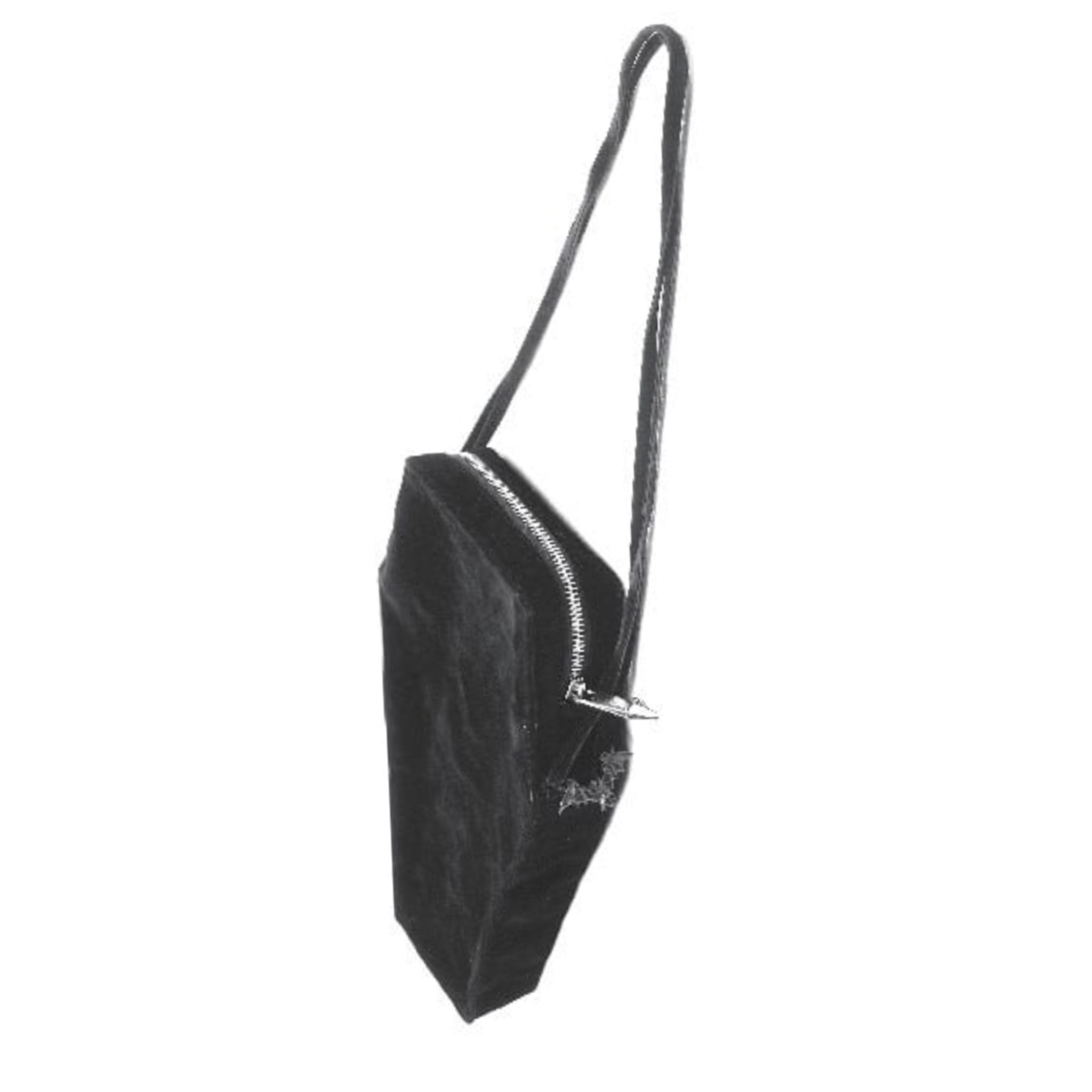 gothic coffin purse sword print embroidered heart black coffin tote bag adjustable strap gothic handbag fetish fashion