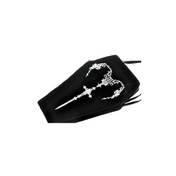 gothic coffin purse sword print embroidered heart black coffin tote bag adjustable strap gothic handbag fetish fashion
