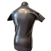 Latex rubber top shirt dress-shirt shortsleeve sleeves sleeved collar lapels front-zip full-zip zipper contrast-color shiny glossy classic posh preppy preppie distinguished stunning latex-lover gentlemen gentleman brave handsome fetish fashion alt-fashion bdsm bdsm-gear kink kinky black pewter