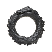 Silicone cock ring cockring cock-ring cnb c&b cock&ball cock-and-ball c-ring nonvibe non-vibe non-vibrating nonvibrating caiman alligator crocodile croc gator stretchy scaly swamp-monster swamp adult-toys creature-cocks black