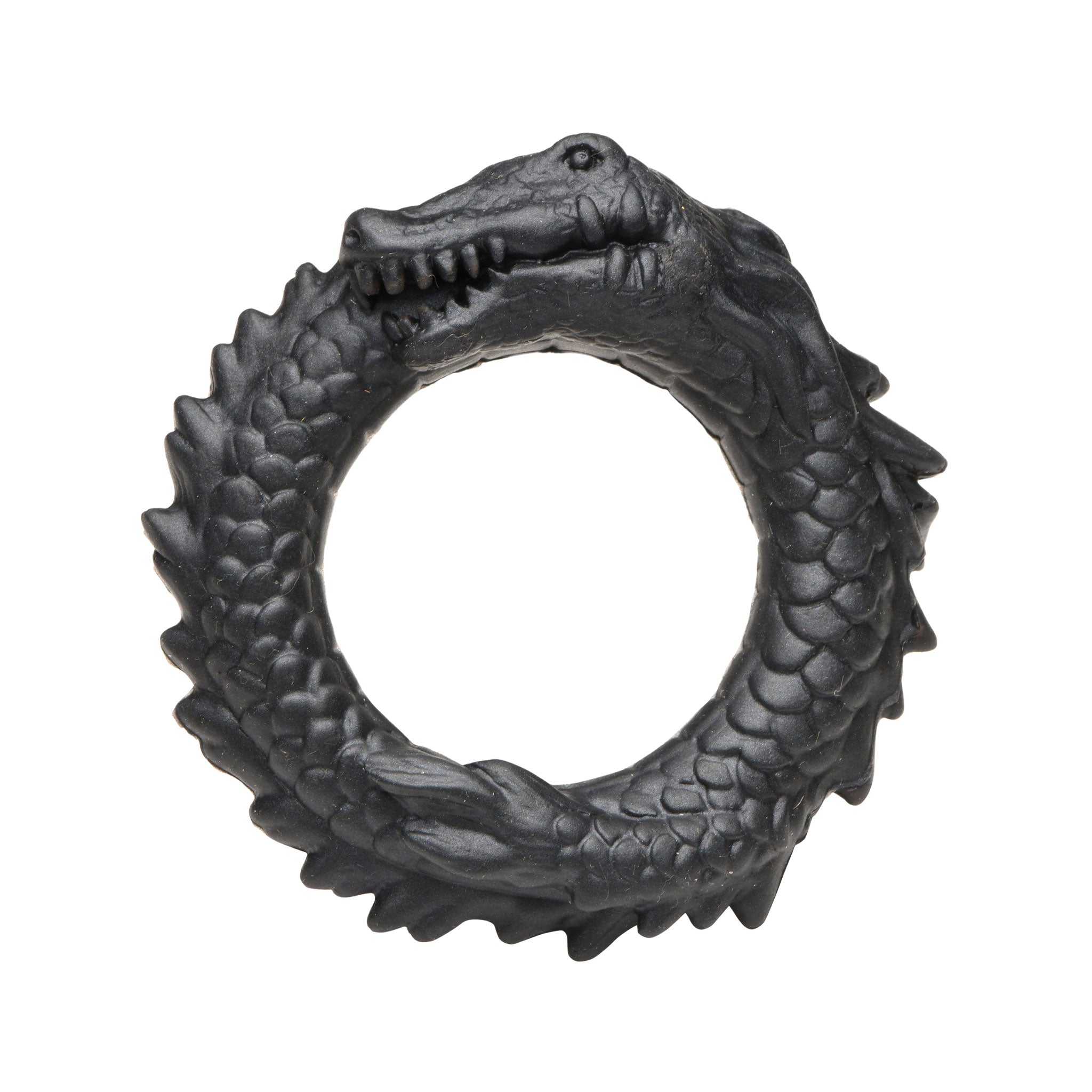 Silicone cock ring cockring cock-ring cnb c&b cock&ball cock-and-ball c-ring nonvibe non-vibe non-vibrating nonvibrating caiman alligator crocodile croc gator stretchy scaly swamp-monster swamp adult-toys creature-cocks black