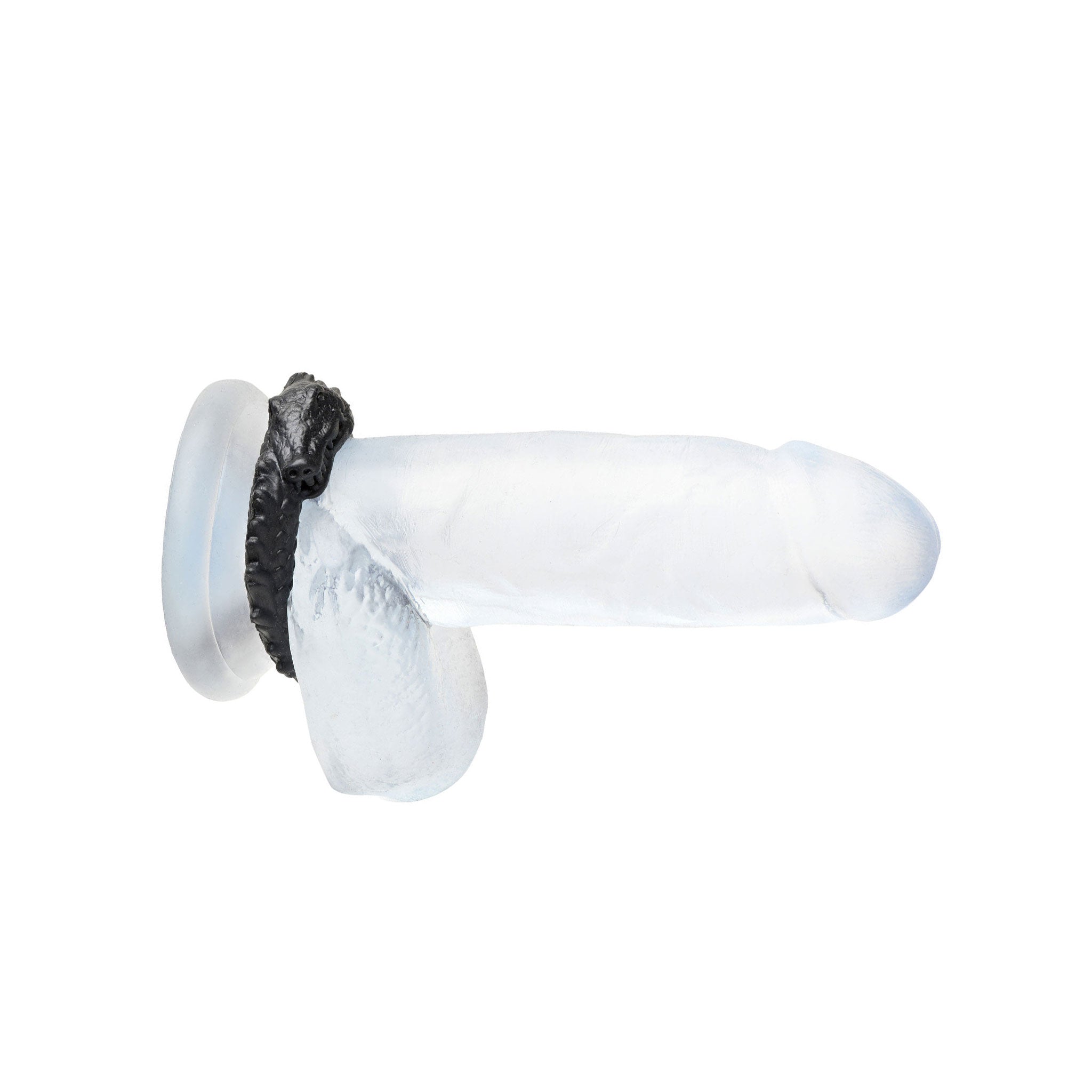 Silicone cock ring cockring cock-ring cnb c&b cock&ball cock-and-ball c-ring nonvibe non-vibe non-vibrating nonvibrating caiman alligator crocodile croc gator stretchy scaly swamp-monster swamp adult-toys creature-cocks black
