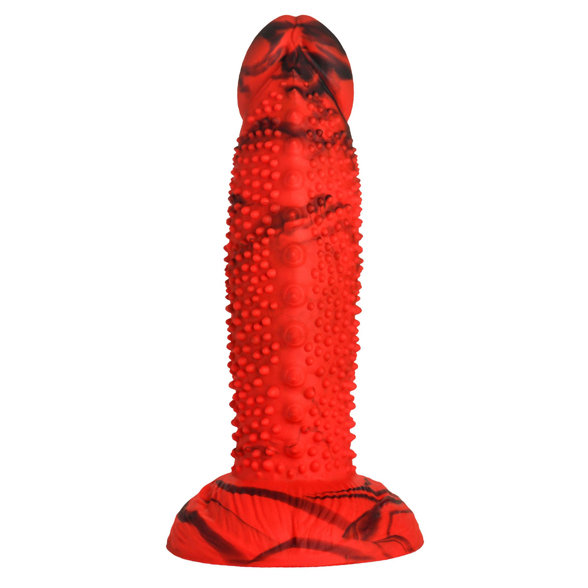 Silicone dildo dong nonvibe nonvibrating non-vibe non-vibrating insertable textured ridged bumpy spiked spike spikes suction-cup hands-free harness-compatible tapered-head thick firm flexible daring huge realistic sculpted imposing durable versatile fantasy reptile reptilian gojira godzilla monster kaiju mythological underworld creature-cocks costume cosplay scalies yiff adult-toys gifts solo-play couples red black