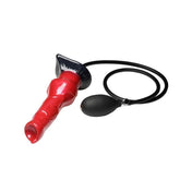 Silicone stainless-steel accessories dildo dong nonvibe nonvibrating inflatable inflatable-girth squeeze-bulb quick-release veiny-texture locking-knot hellhound canine girth suction-cup suction-base harness-compatible steel-core flanged-base immersive fantasy flexible durable versatile hands-free customizable adult-toys unisex creature-cocks red black