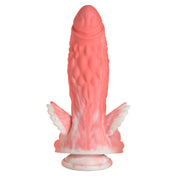 Silicone phthalate-free accessories nonvibe non-vibe nonvibrating non-vibrating dildo dong textured veiny suction-cup winged wings winged-wonder harness-compatible hands-free easy-cleaning charming kink kinky kinky-toys roleplay role-play fantasy creature-cocks pegasus-pecker adult-toys female femme feminine womens pink white