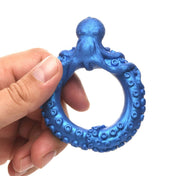 Silicone premium c-ring cock ring cockring cock-ring octopus squid aquatic nautical kraken poseidon neptune ocean tentacle tentacle suckers nubby textured cnb cock-and-ball cock&ball adult-toys creature-cocks blue
