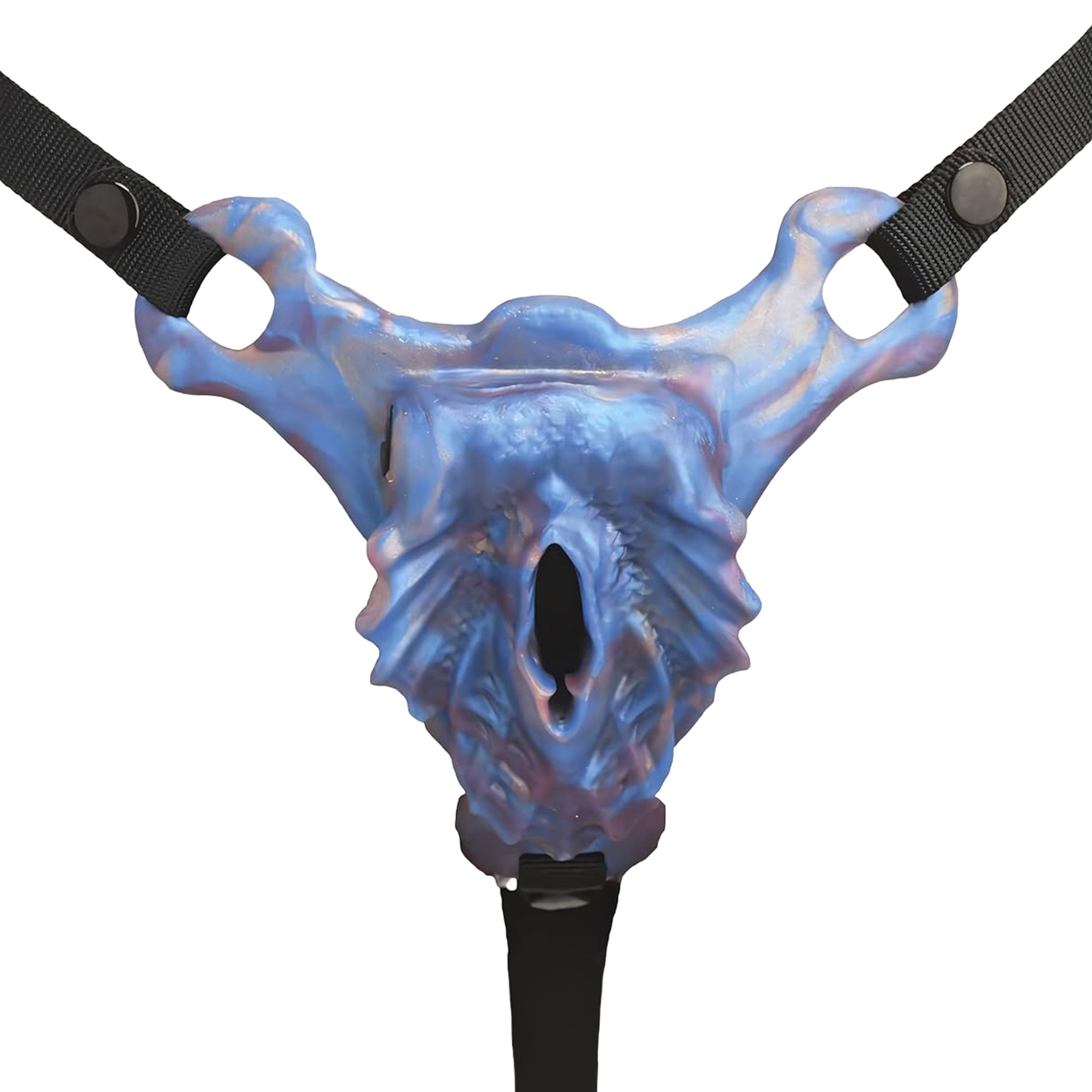 Silicone nylon plastic metal accessories harness strapon-harness strap-on open-back adjustable-straps sculpted textured textured-tunnel bullet-pocket vibe vibrating vibrator vibration bullet-vibe clit clitoris clitoral stim stimulator stimulating usb-rechargeable remote-control splashproof bondage bdsm bdsm-toys fantasy mermaid siren kink kinky kinky-play costume cosplay halloween adult-toys creature-cocks unisex blue gold