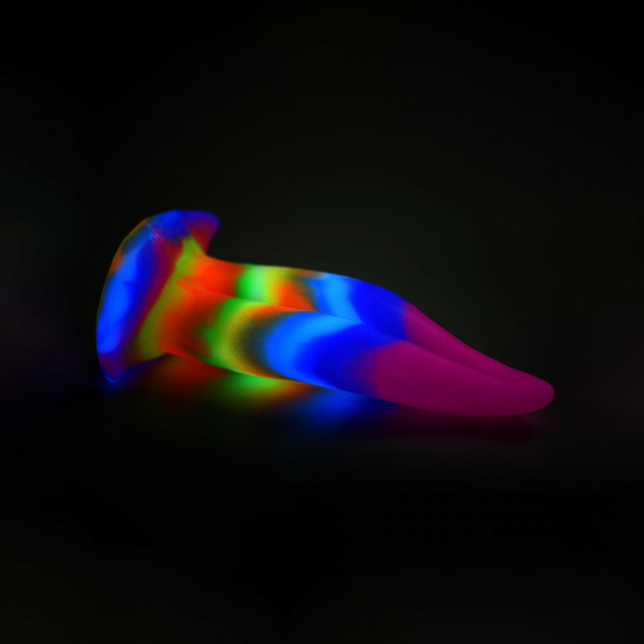 Silicone glow-in-the-dark dildo dong anal-play anal anal-plug butt butt-plug buttplug plug probe suction-cup harness-compatible strapon strap-on insertable tongue kiss unicorn mythological creature nonvibe non-vibe nonvibrating non-vibrating adult-toys creature-cocks rainbow multicolor pride 
