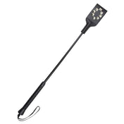 Leather faux-leather rubber accessories crop riding-crop leather-popper studs studded flexible rubber-handle lightweight bondage bdsm bdsm-toys kink kinky kinky-play impact impact-play impact-toys spanking pain sadism masochism sadist masochist sadomasochism sadomasochist unisex black silver