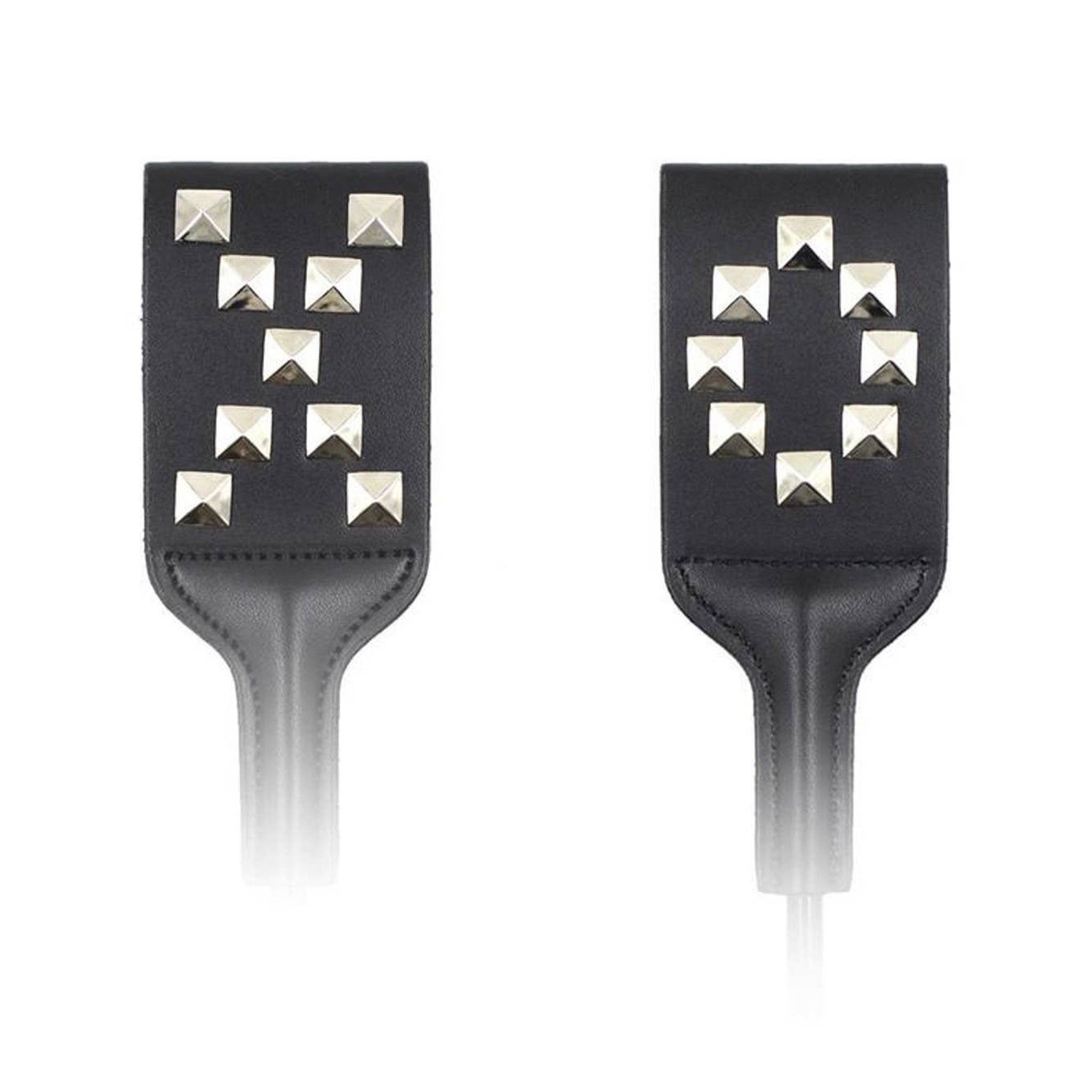 Leather faux-leather rubber accessories crop riding-crop leather-popper studs studded flexible rubber-handle lightweight bondage bdsm bdsm-toys kink kinky kinky-play impact impact-play impact-toys spanking pain sadism masochism sadist masochist sadomasochism sadomasochist unisex black silver