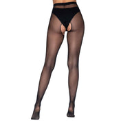 Crotchless pantyhose reinforced top black sheer nylon micronet tights lingerie hosiery sexy crotchless lingerie fetish factory women’s hosiery accessories