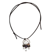 Leather PU-leather amethyst quartz clear-quartz body-safe hypoallergenic nickel-free lead-free accessories jewelry natural-jewelry necklace adjustable balance-emotions block-negative fashion alt-fashion alternative bohemian boho hippy hippie festival gypsy fortune-teller costume cosplay halloween gifts unisex clear purple copper brown
