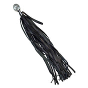 Leather genuine-leather soft-leather acrylic flogger soft-falls short-handle crystal-ball faceted fetish bdsm bdsm-toys bondage sadism masochism spanking impact impact-play impact-toys kink kinky kinky-play pleasure adult-toys black clear