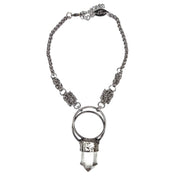 Quartz clear-quartz crystal-quartz copper electroplated-copper electroplated stainless-steel accessories jewelry spiritual-jewelry necklace choker maille-choker double-ring copper-setting obelisk tower generator maille-ring amplifier energy-amplifier energy-cleanser master-healer lobster-clasp balance chic fashion alt-fashion boho hippie spiritual-glam casual-chic high-fashion holiday gifts unisex clear
