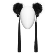 Polyester plastic acrylic elastic accessories head-gear hair-pom pom-pom 3d-skull skull beaded tassel pendant hair-tie hair-loop hair-pin hair-clip eco-friendly versatile unique sweet cool fashion alt-fashion alternative punk goth gothic cyber cyberpunk rave raver-babe festivalwear casual everyday party costume cosplay halloween halloween-accessories techno-orientalism orientalism chinese chinese-new-year afterdark-collection female femme feminine womens black-black