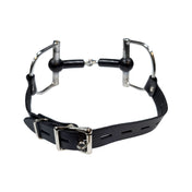 Metal solid-metal leather rubber accessories restraints gag mouth-gag bit-gag flexible-bit hinged-bit D-ring lockable locking adjustable flexible solid adjustable fetish fashion alt-fashion alternative bedroom dungeon festival bondage bdsm bdsm-toys kink kinky kinky-play kinky-toys pet pet-play pony-play adult-toys unisex black