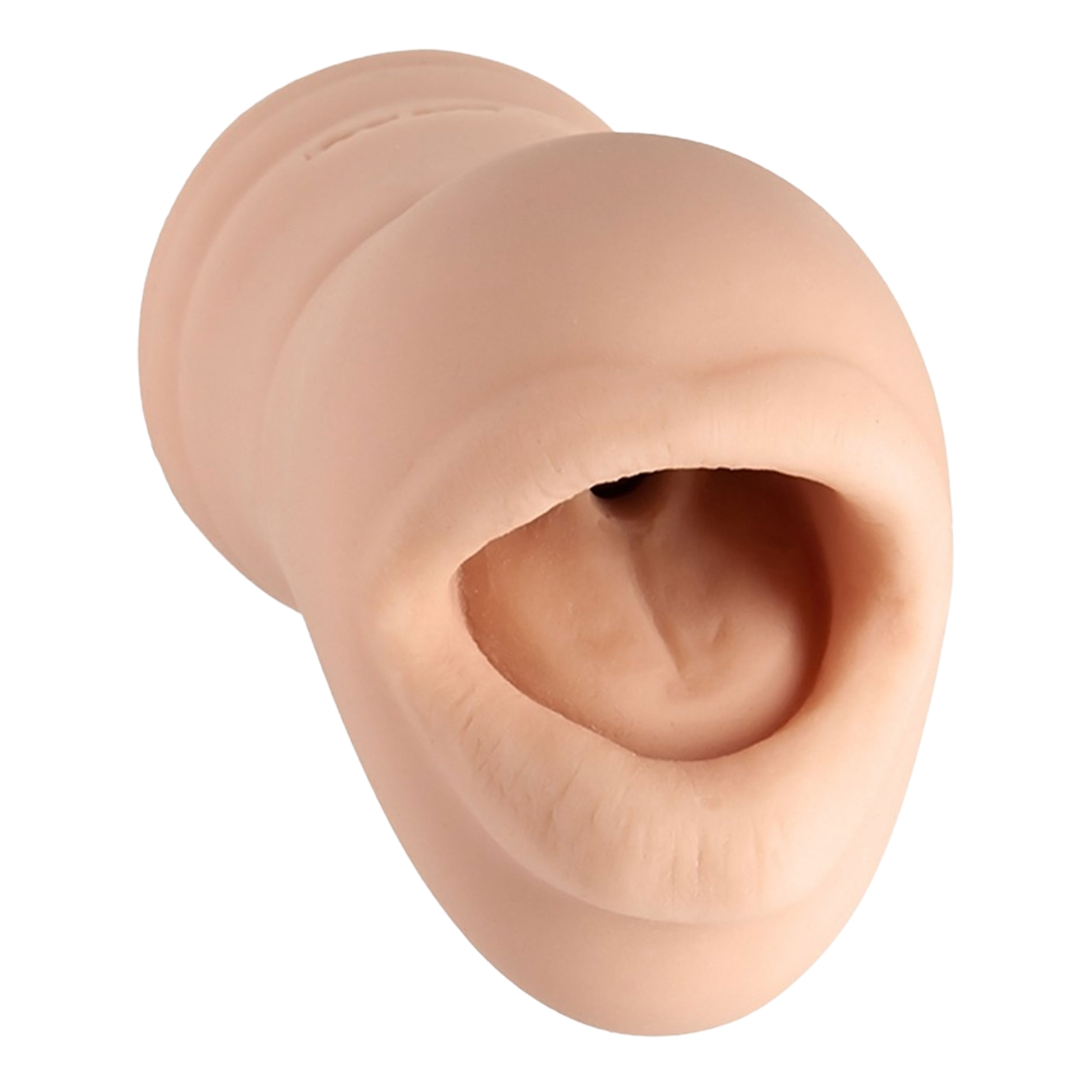 Belladonna's UR3 Throat Fucker masturbation sleeve; ultra-realistic sex toy with tight, textured interior for hyper-realistic pleasure; body-safe TPE material; 5.4 inches long by 2.2 inches wide