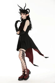 Little Devil Ruffled Bat Tail Sleeveless Dress