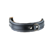 black genuine leather fetish choker with d ring front buckle back adjustable strap gothic bondage punk collar