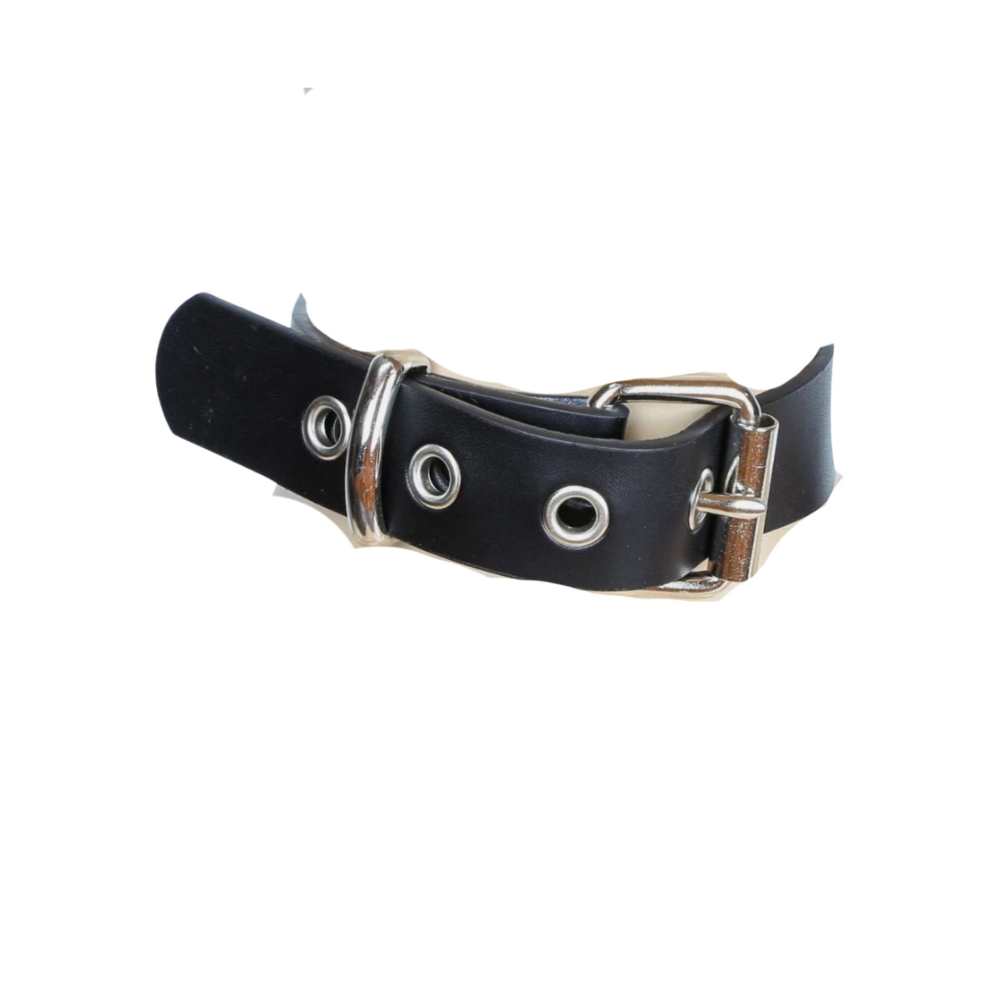 black genuine leather fetish choker with d ring front buckle back adjustable strap gothic bondage punk collar