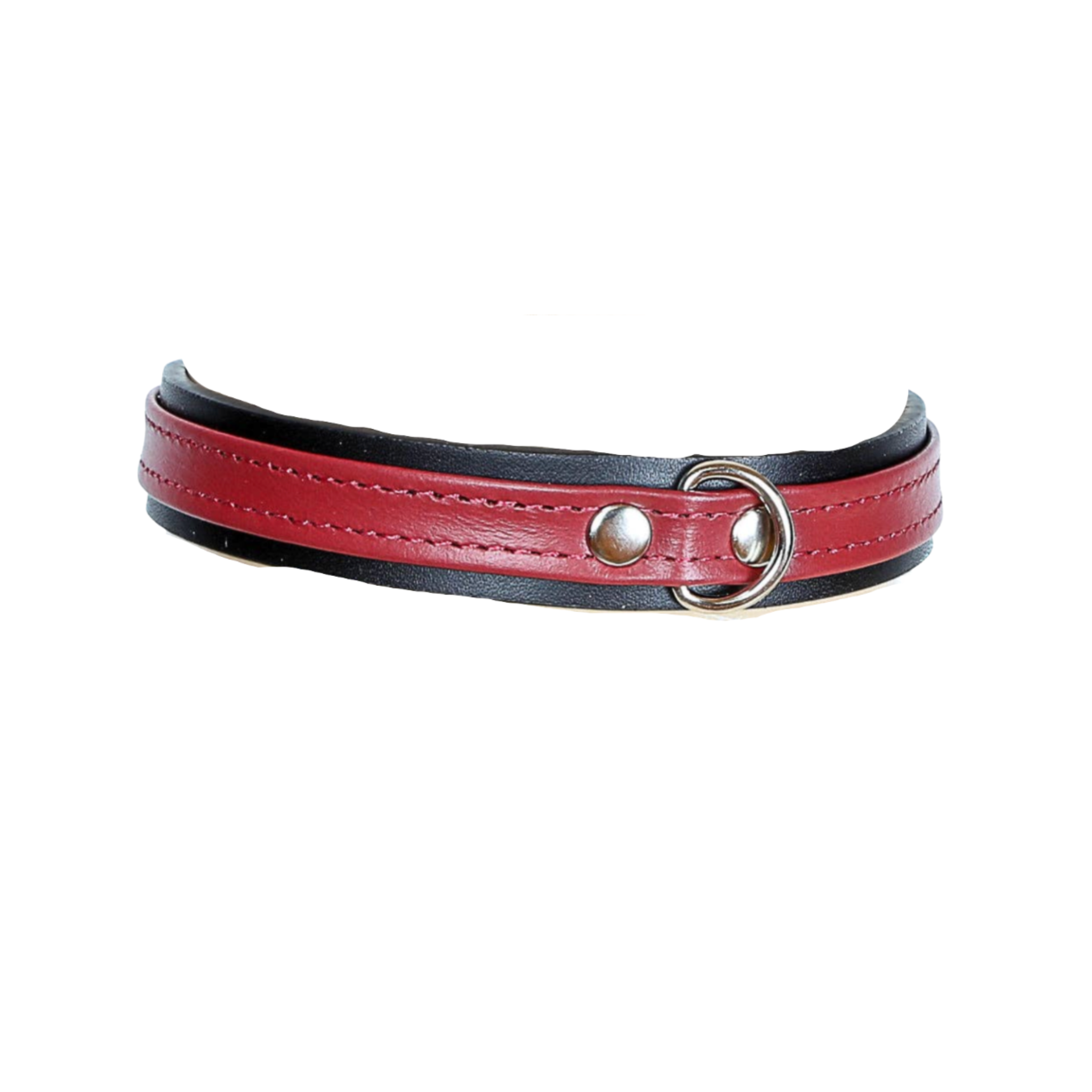 black genuine leather fetish choker with d ring front buckle back adjustable strap gothic bondage punk collar