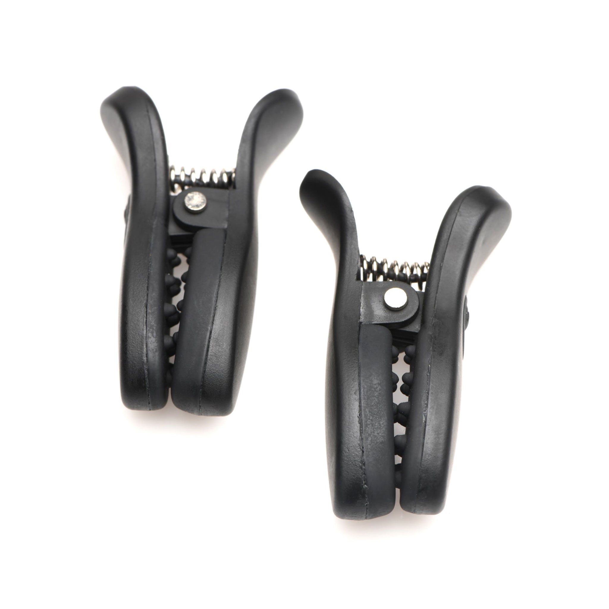 Silicone phthalate-free body-safe accessories nipple nipple-clamps vibe vibrator vibrating grippy-nubs charging-case usb-rechargeable titillating plush silky smooth travel-friendly discreet secure gentle fetish fashion alt-fashion alternative bedroom dungeon bondage bdsm bdsm-toys kink kinky kinky-toys kinky-play sensual sensory sensory-play nipple-play pressure pain solo-play couples couples-play gifts stocking-stuffers adult-toys unisex black