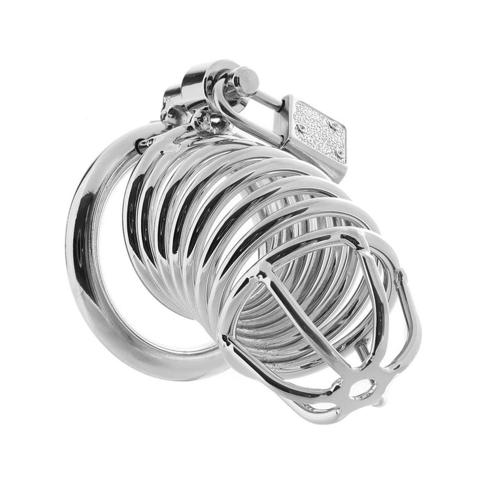 Stainless-steel accessories restraints cock-cage chastity-cage male-chastity cock-ring cockring ring-sizes adjustable interlocking locking lockable sleek shiny bondage bdsm bdsm-toys bdsm-gear kink kinky kinky-toys kinky-play sub submissive denial adult-toys male masculine masc mens menswear guys dudes silver