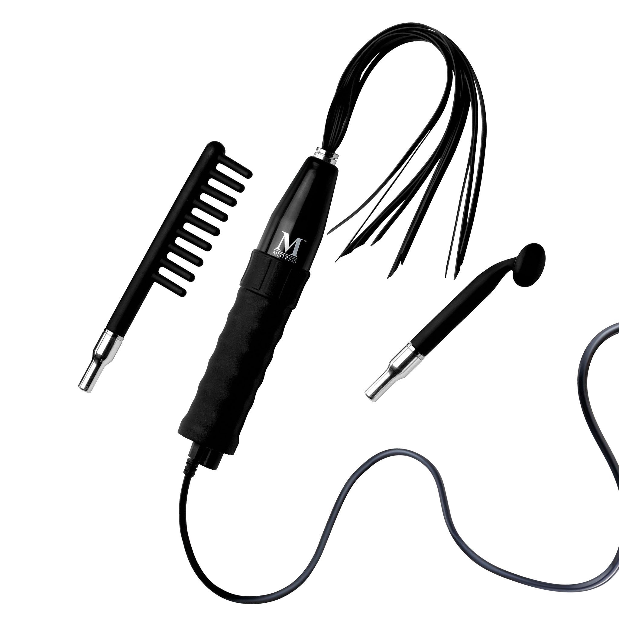 ABS-plastic silicone accessories wand-kit wand violet-wand electro-wand silicone-attachments attachments flogger-attachment mushroom-attachment comb-attachment plug-in versatile adjustable intense fetish fashion alt-fashion alternative bedroom dungeon bondage bdsm bdsm-gear bdsm-toys kink kinky kinky-play kinky-toys e-stim estim electro electro-shock electro-stim stim stimulation electro-sex electrosex electro-play medical medical-play adult-toys unisex black