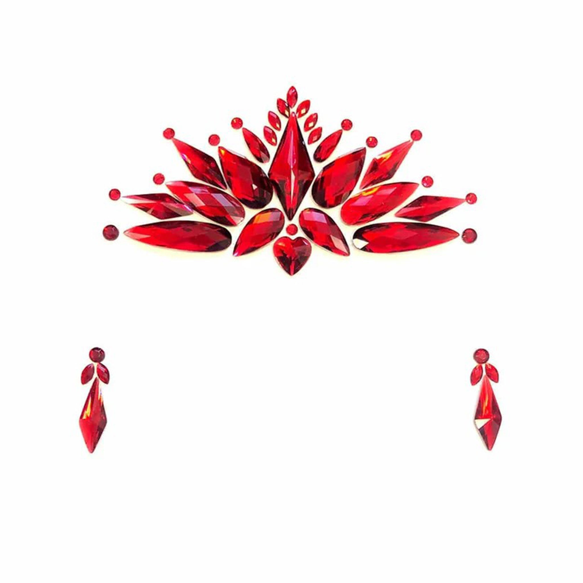 Crystal rhinestones rhinestone-crystals skin adhesive adhesive-backing accessories jewels body-jewels body-glitter body-stickers face-stickers bedazzle sparkling drip dazzling fashion alt-fashion festivalwear rave ravewear raver-babe costume cosplay halloween demon devil valentines gifts unisex red