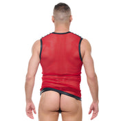 desert kink muscle shirt men's sheer mesh sleeveless round neck see-through clubwear fetish top kinkwear sexy lingerie fetish factory