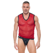 desert kink muscle shirt men's sheer mesh sleeveless round neck see-through clubwear fetish top kinkwear sexy lingerie fetish factory