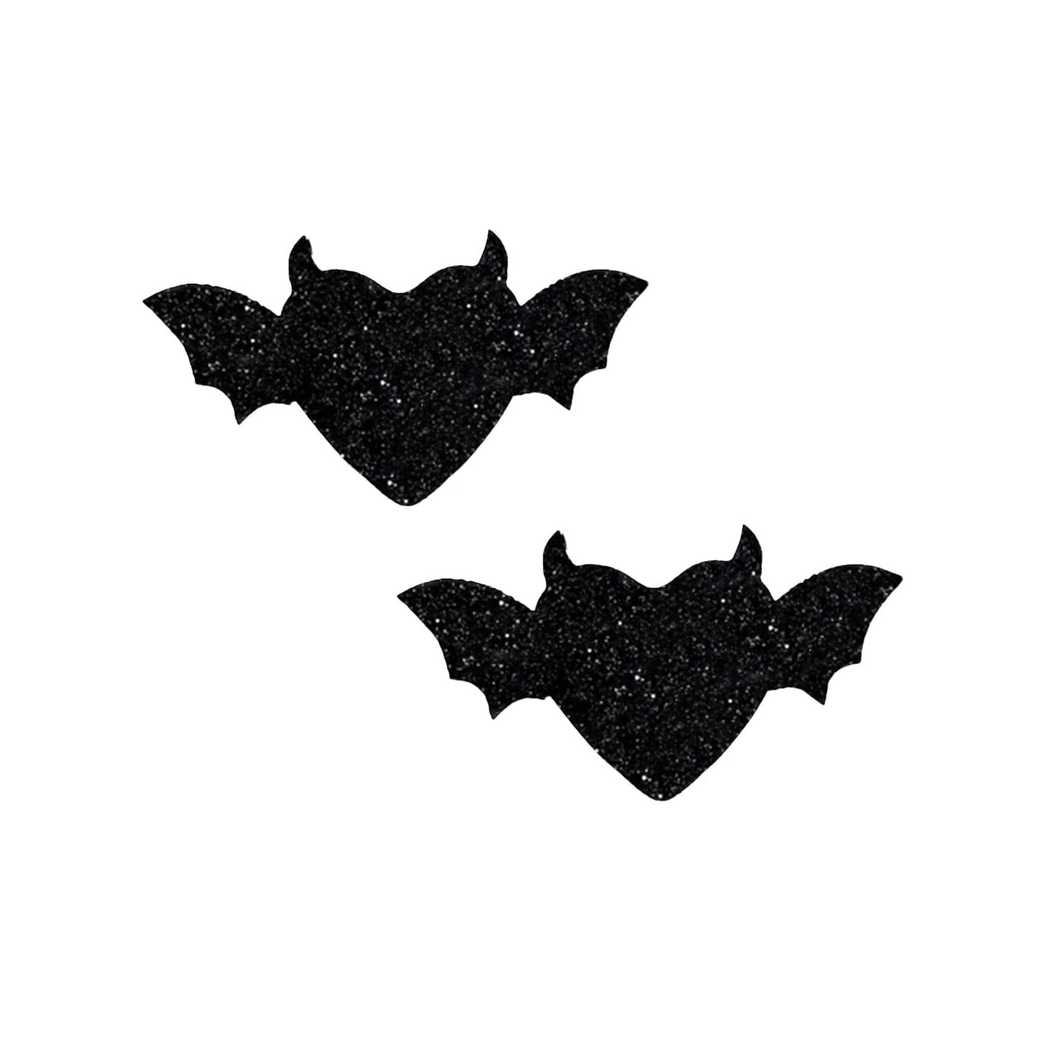 Adhesive medical-grade swimsuit-material accessories intimates pasties nipple-pasties nipple-covers breast-covers breast-shields hypoallergenic latex-free heart-shaped devil-horns demon-horns horns bat-wings vampire demon devil bat dragon glitter unique costume cosplay halloween black