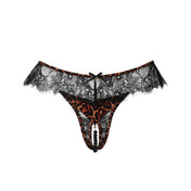 Spandex nylon polyester satin eyelash-lace mesh sheer see-through chiffon apparel intimates bottoms panty panties thong lace-trim pearl-string detachable stretchy comfortable sexy flexible fashion alt-fashion alternative bedroom kink kinky kinkwear pet-plat cat kitty kitten feline animal leopard costume cosplay halloween female femme feminine womens leopard-print 