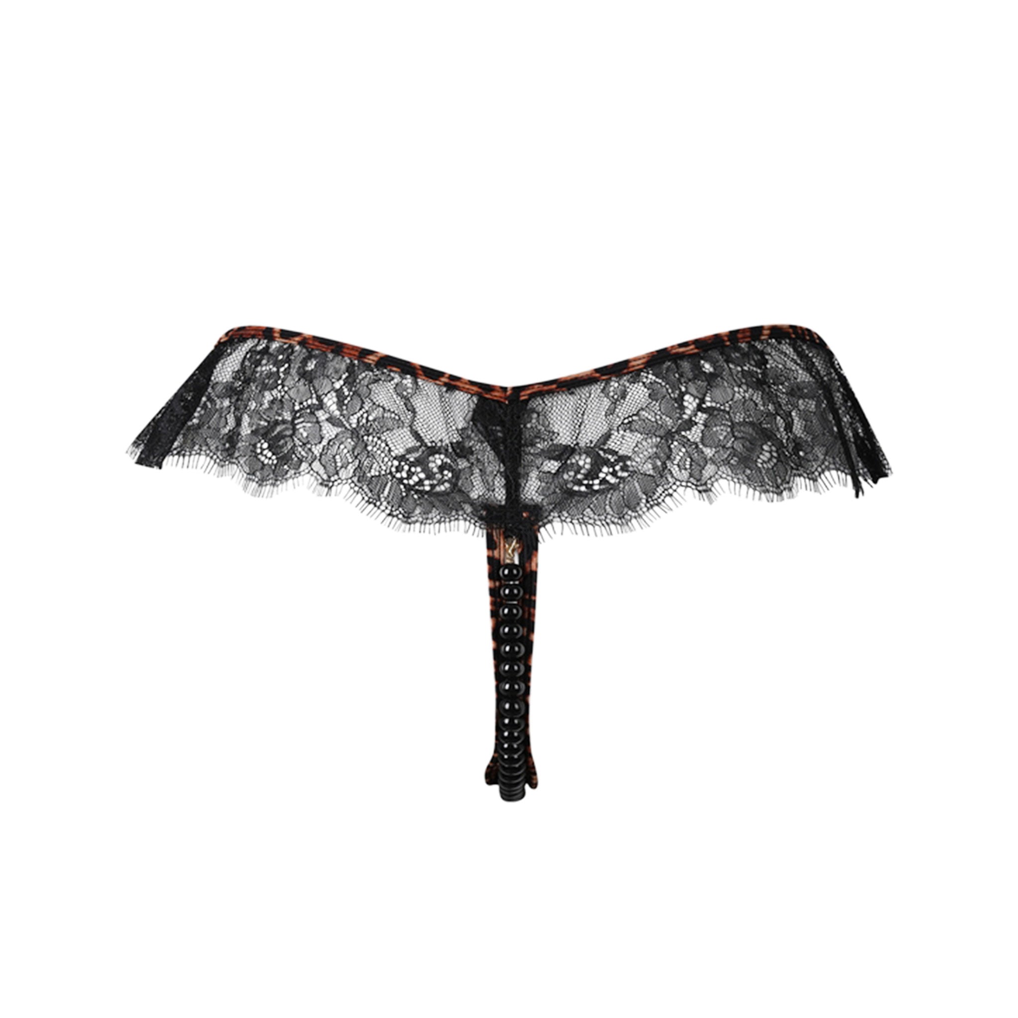 Spandex nylon polyester satin eyelash-lace mesh sheer see-through chiffon apparel intimates bottoms panty panties thong lace-trim pearl-string detachable stretchy comfortable sexy flexible fashion alt-fashion alternative bedroom kink kinky kinkwear pet-plat cat kitty kitten feline animal leopard costume cosplay halloween female femme feminine womens leopard-print 