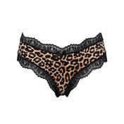 Spandex nylon microfiber satin lace-trim cotton apparel intimates lingerie panty panties g-string waistband no-pantyline lining soft stretchy comfortable delicate fashion alt-fashion alternative bedroom kink kinky kinkwear pet-play cat kitty kitten feline animal leopard costume cosplay halloween female femme feminine womens leopard-print