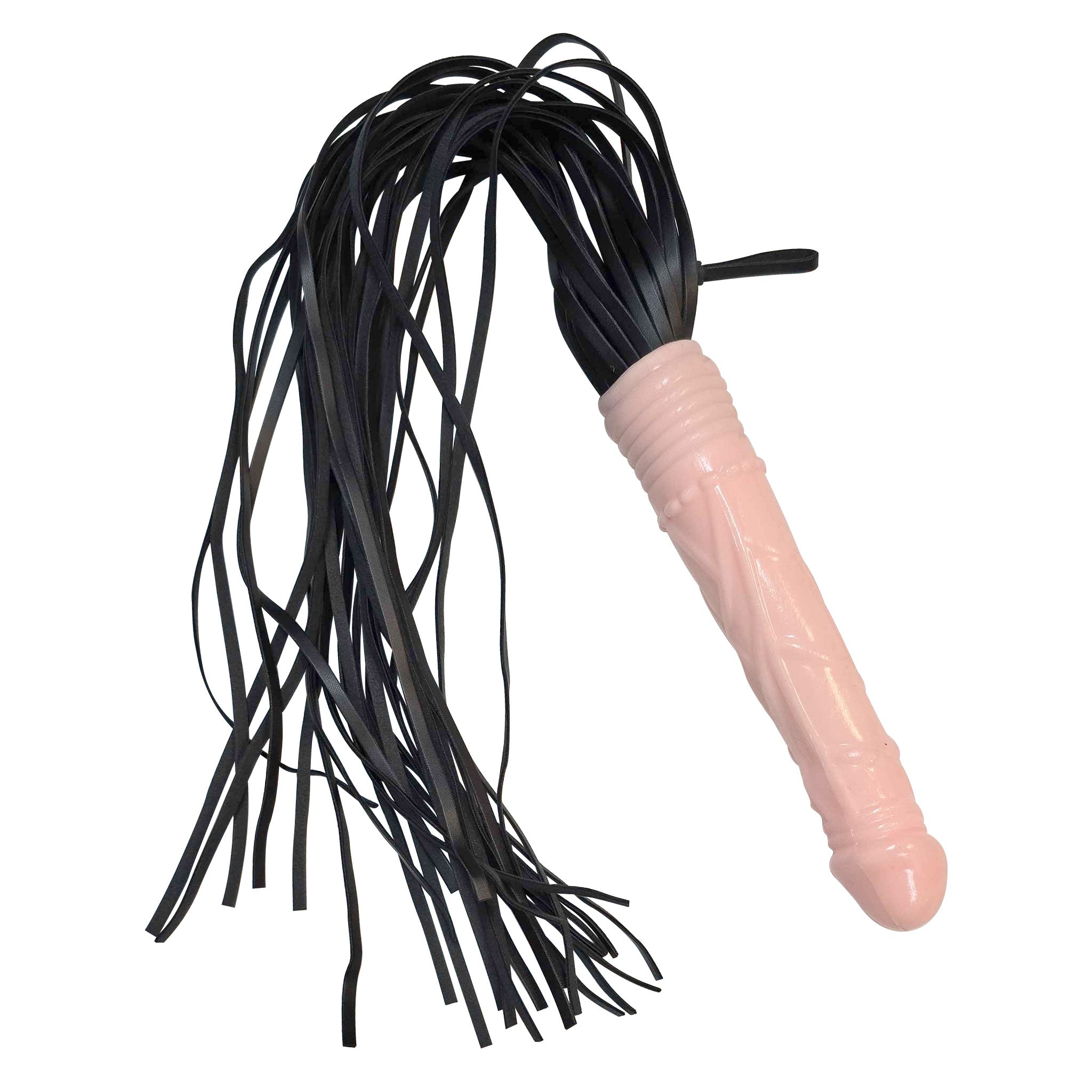 TPR thermoplastic-rubber leather faux-leather flogger whip combination dildo dong handle sculpted erotic sexy freaky penetrate penetration firm-core core bdsm bondage domination domme dominatrix sub submissive submission kink kinky kinky-play impact impact-play impact-toys multi-tool animal pet-play pony-play adult-toys black vanilla